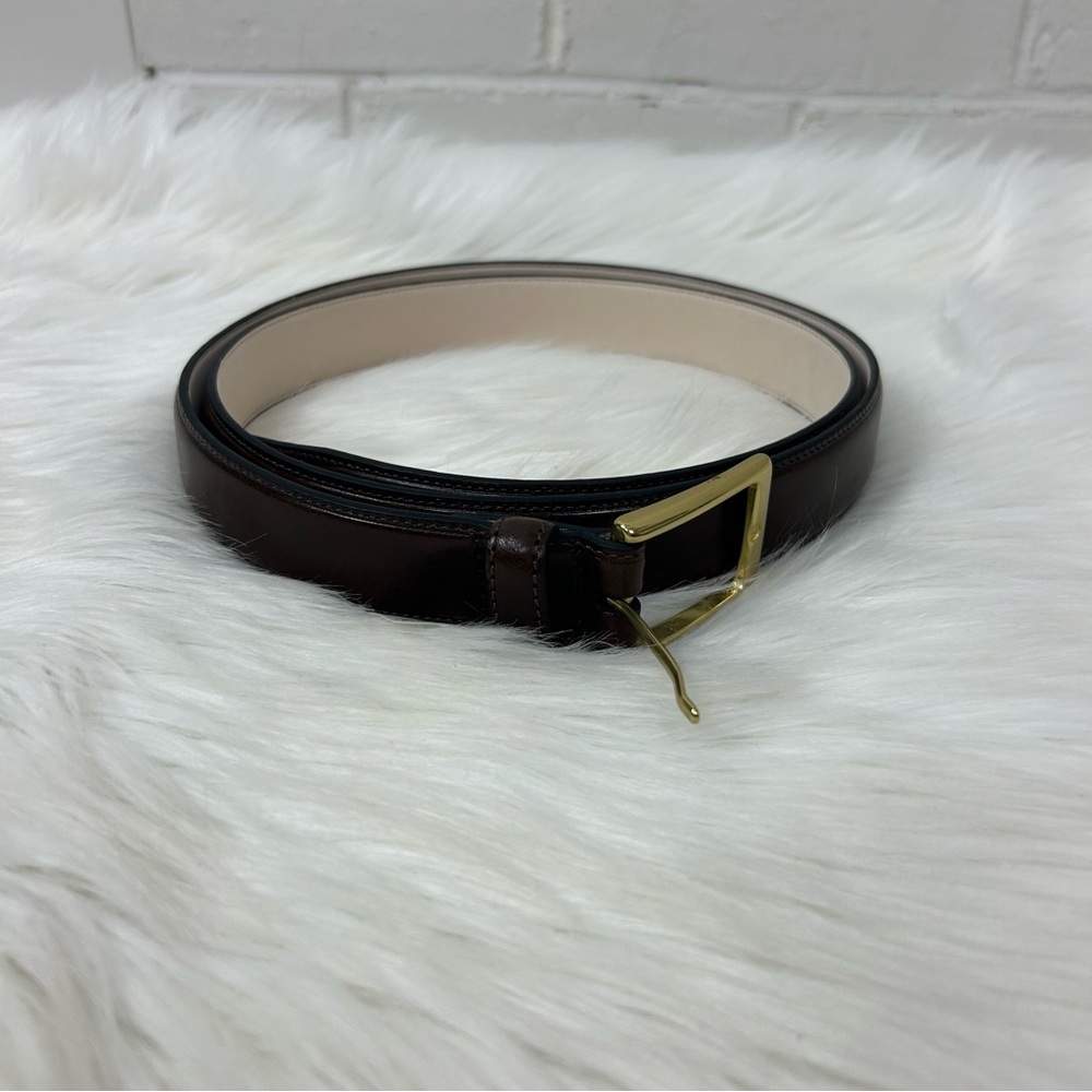 Lands’ End Men’s Dark Brown Leather Belt Size 46 - Picture 7 of 8